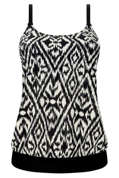 Amoena Prothesen-Tankini-Oberteil Salta BL 71781 schwarz-weiß - Vorderansicht