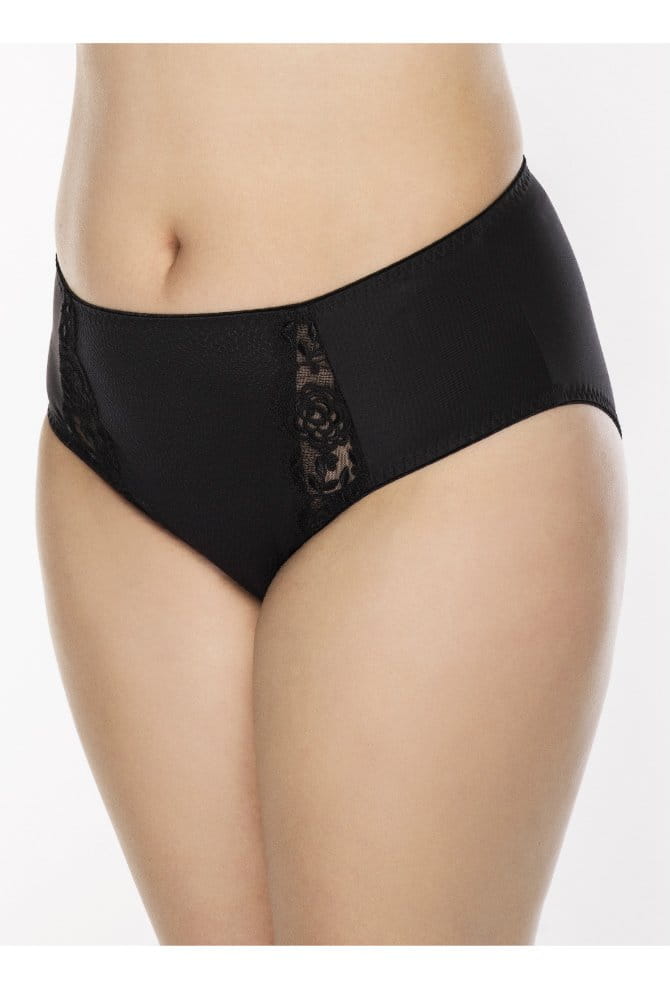 Ulla-Slip-Ella 3632 in der Farbe schwarz in der Vorderansicht am Modell stehend