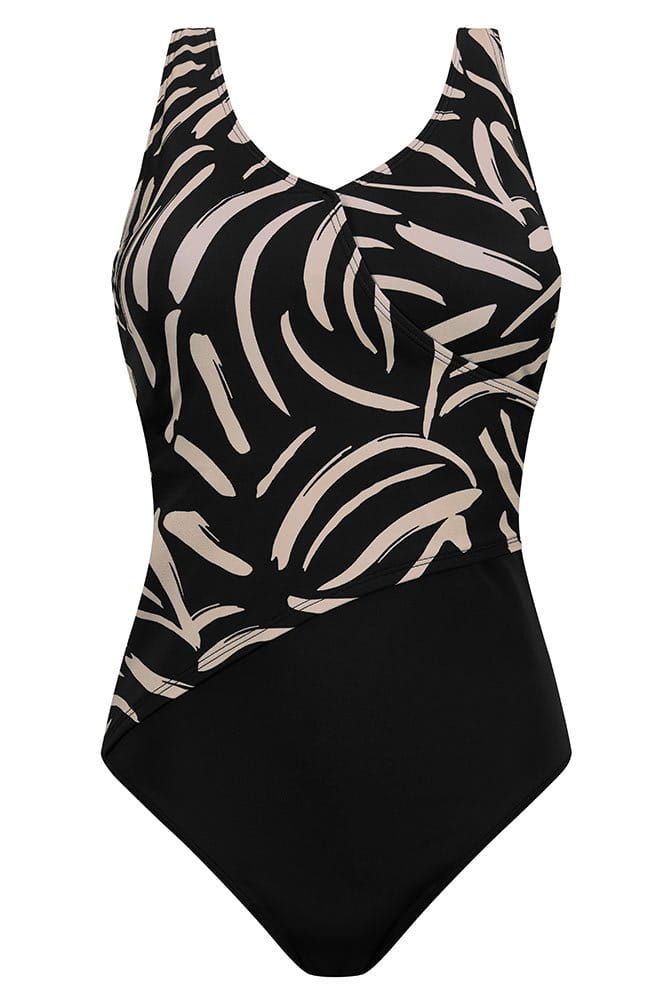 Amoena Prothesen-Badeanzug Turin FB 71793 schwarz/quarzsand - Vorderansicht