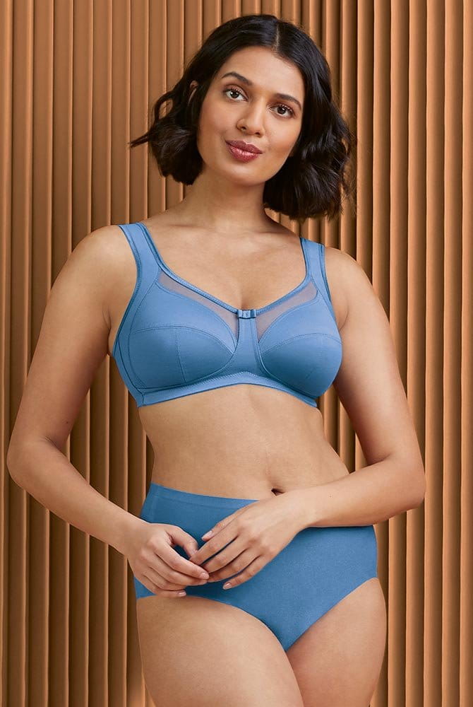 Komfort-BH Clara ohne Bügel 5459 blue heaven mit Taillenslip Essential (separat erhältlich)