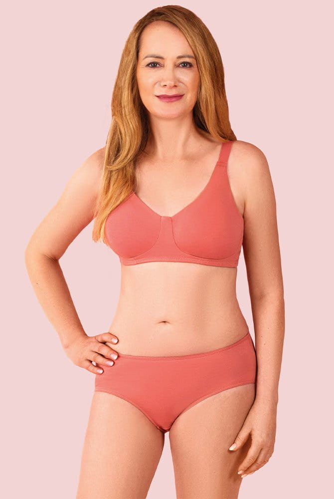 ABC Slip Classic Cotton 422 terracotta mit Prothesen-BH Classic Cotton (separat erhältlich)