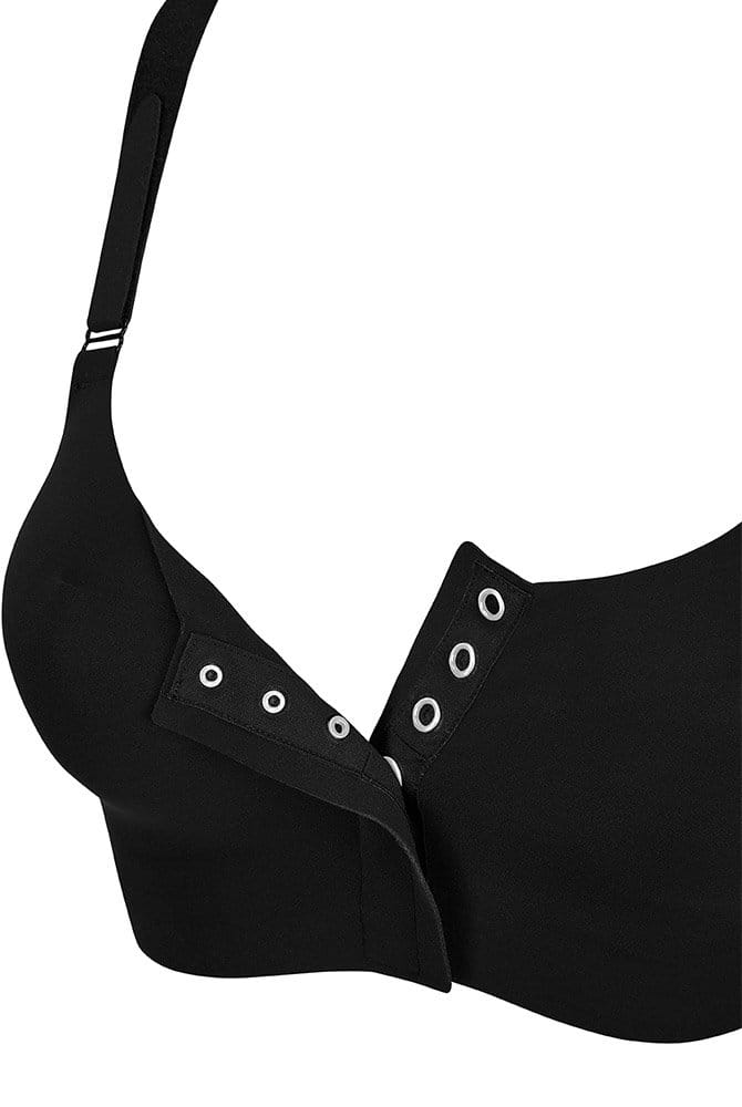 Amoena Prothesen-BH Jackie SB FC mit Vorderverschluss 45105 schwarz – Vorderverschluss mit Druckknöpfen