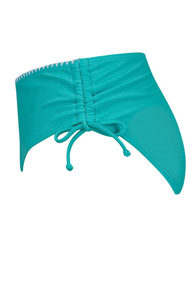 Amoena Bikinihose Salerno MH 71801 helljade/weiß - Seitenansicht mit Raffung