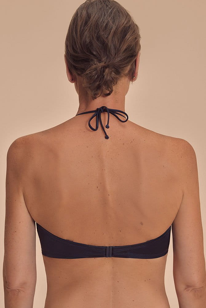 Amoena Prothesen-Bikini-Oberteil Lazio SBB 71815 dunkelblau - Rückansicht mit Neckholder