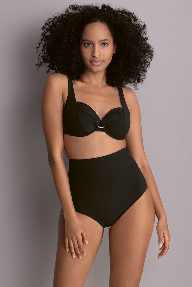 ROSA FAIA Bikinihose Jil Shaping Bottom 8711-0 schwarz - Vorderansicht mit Bikini-Oberteil Hermine