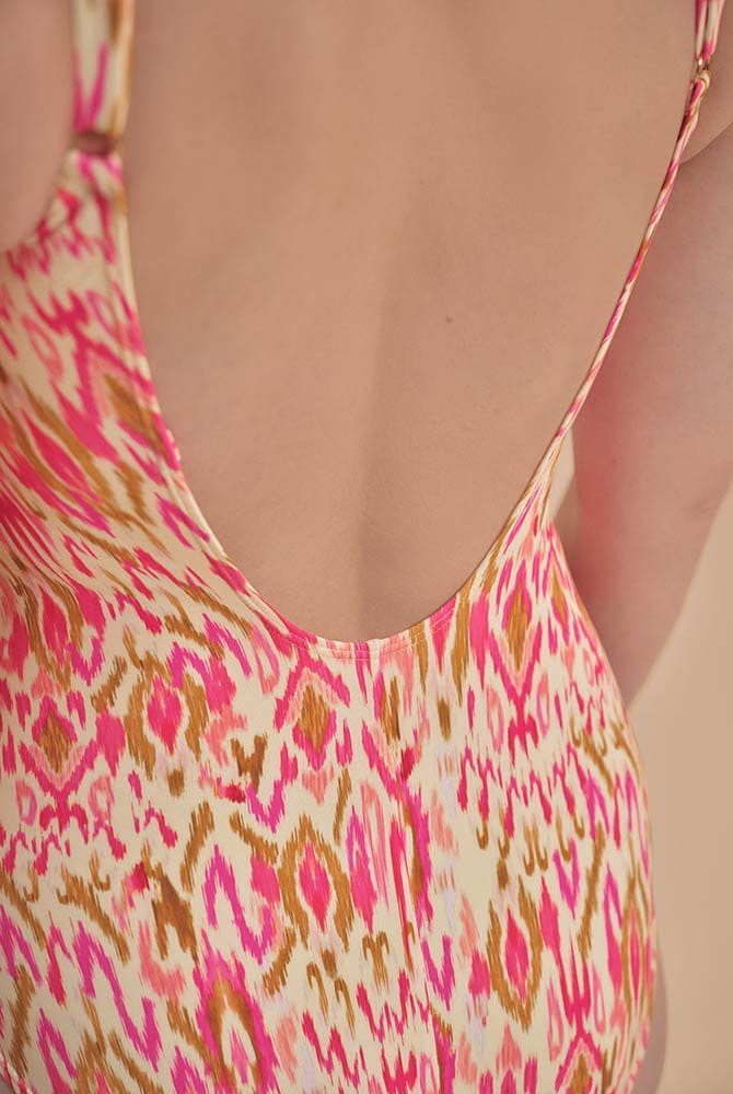 Amoena Prothesen-Badeanzug Istria OP 71808 grapefruit/bunt - Nahansicht Rückseite