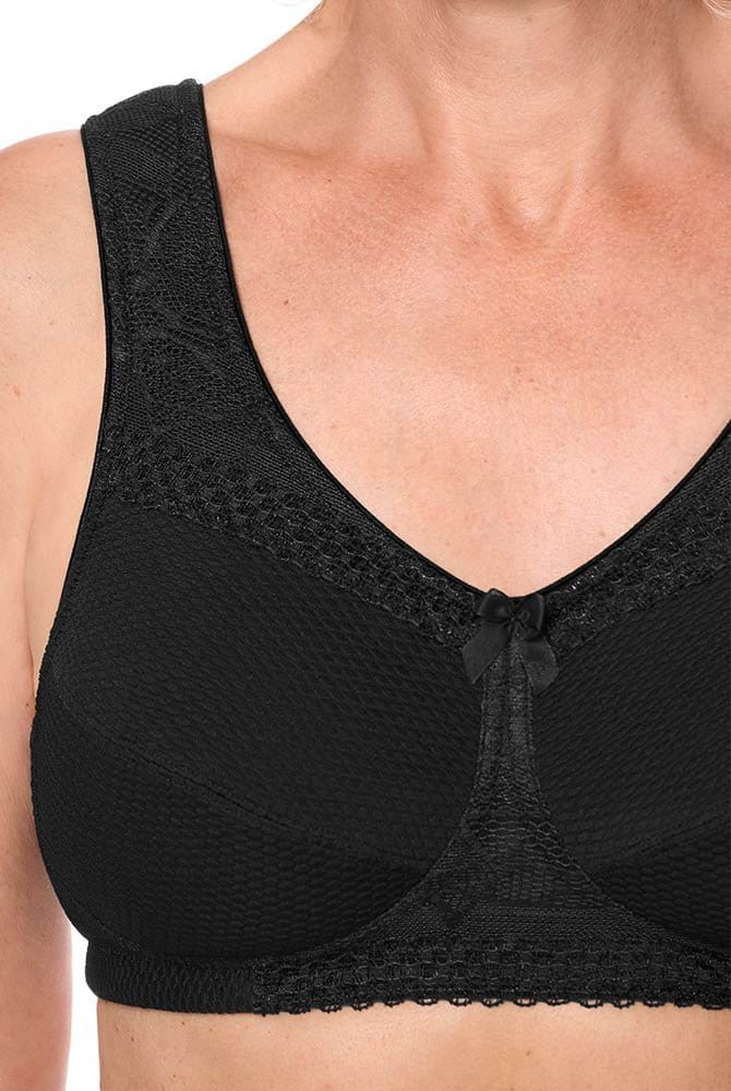Amoena Lymph-Massage-BH Leslie SB 45102 schwarz - Nahansicht