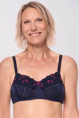 Amoena Prothesen-BH Delila SB 45108 blau/magenta - Vorderansicht