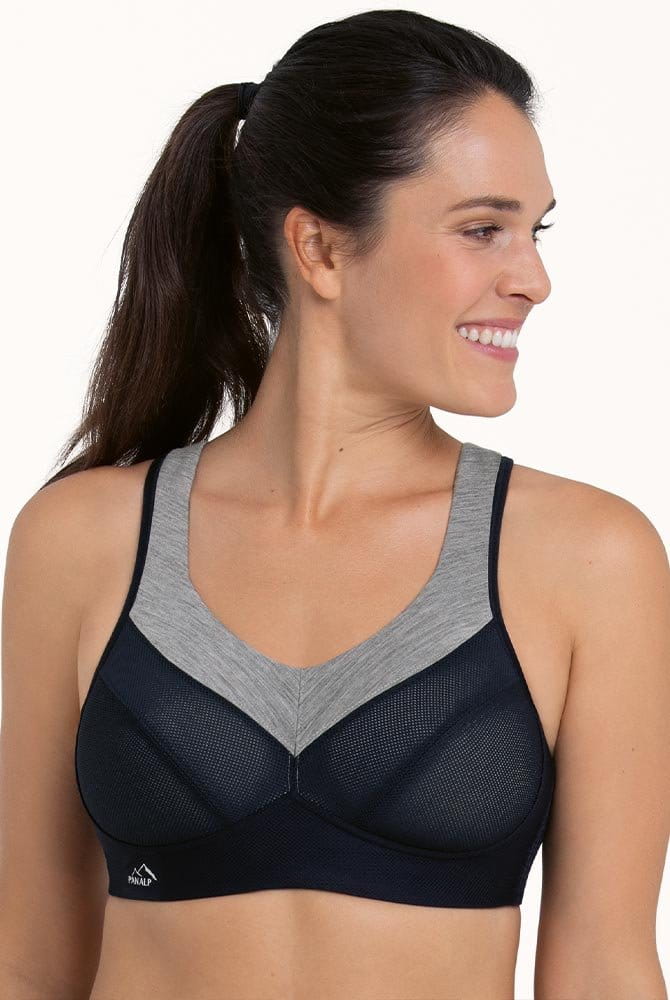 Anita active Sport-BH PanAlp wool 5555 schwarz/melange - Vorderansicht