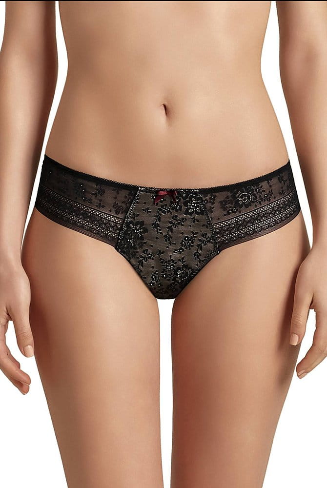 Anita-String-Fleur-schwarz