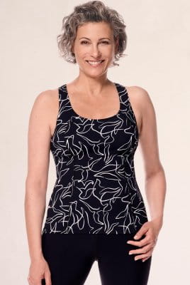 Amoena CuraLymph Prothesen-Tankini-Oberteil Lagos schwarz/weiß 71787 - Vorderansicht