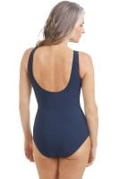 Amoena Badeanzug Rhodes in dunkelblau in der Rückenansicht