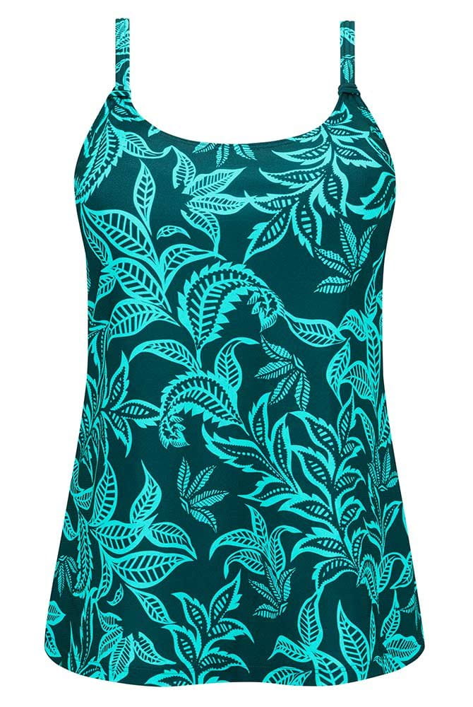 Amoena Prothesen-Tankini-Top Salerno TA 71799 tiefer smaragd/helljade - Vorderansicht