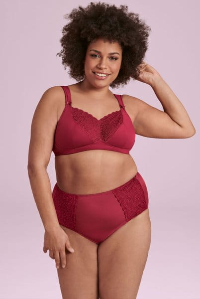 Anita Taillenslip+ Havanna 1512 dark red mit Prothesen-BH