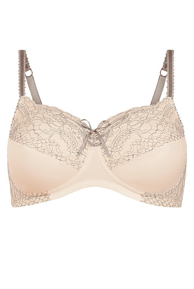 Amoena Prothesen-BH Alina SB 44509 hell rose/grau - Vorderansicht gerafft