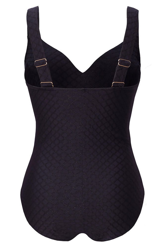 ULLA Badeanzug Monaco mit hohem Rücken 9811 midnight - Rückansicht