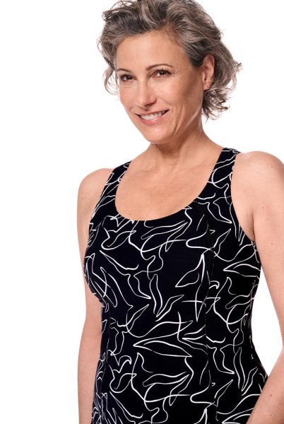 Amoena CuraLymph Prothesen-Tankini-Oberteil Lagos schwarz/weiß 71787