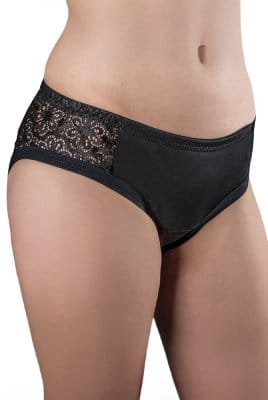 Suprima Viva!easy Inkontinenz-Slip mit Spitze 1290 schwarz - Vorderansicht