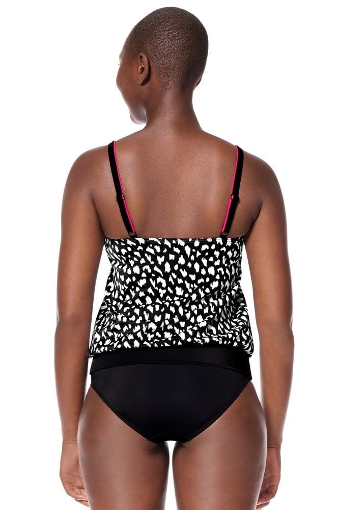 Amoena Prothesen-Tankini-Oberteil Manila 71658 schwarz/weiß - Rückansicht