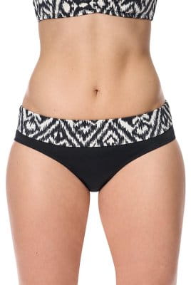 Amoena Bikinihose Salta 71783 schwarz-weiß - Vorderansicht  mit Umschlagbund