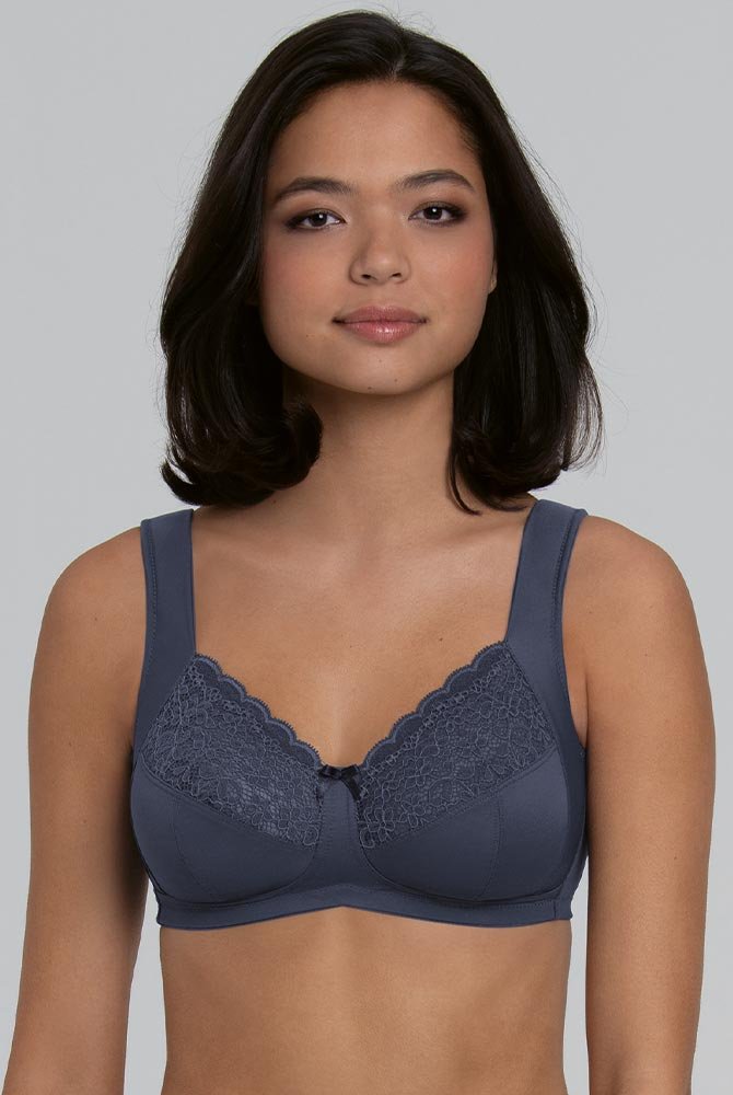 Anita Havanna Women's Full Cup Non-Wired Bra - Shadow Blue, Comfort Support Bra 48D, Wide Cushioned Straps - View #2