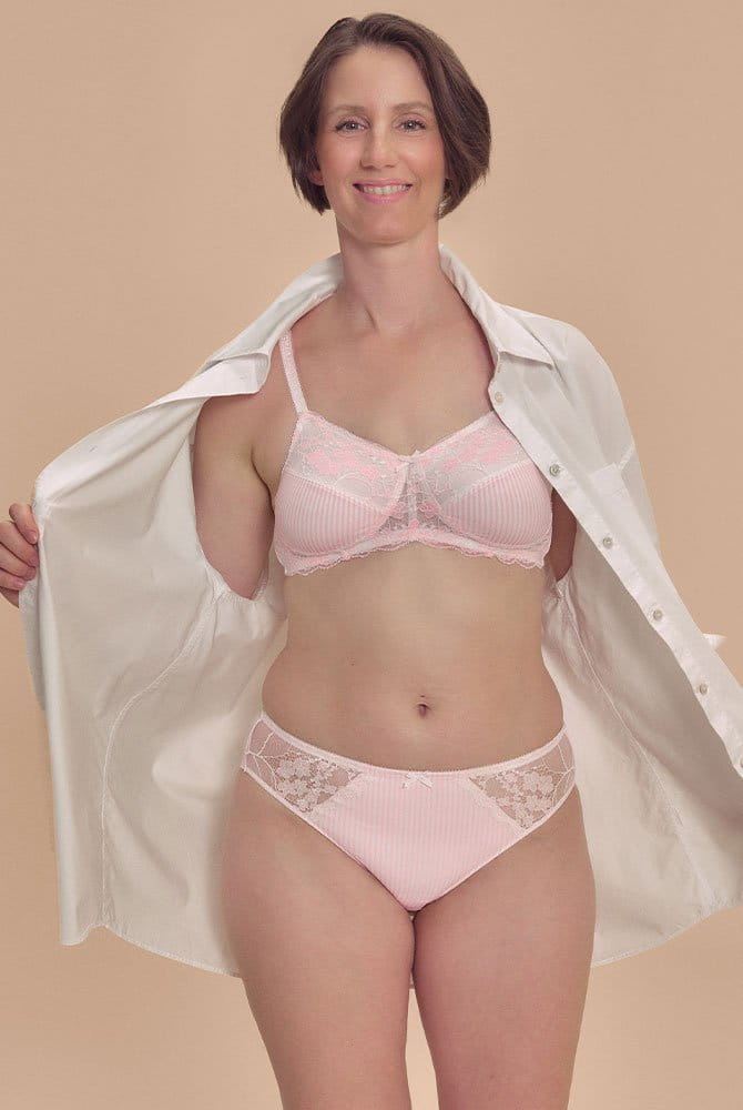 Amoena Prothesen-BH Kennie SB 45118 dusty rose/offwhite mit Slip Kennie (separat erhältlich)
