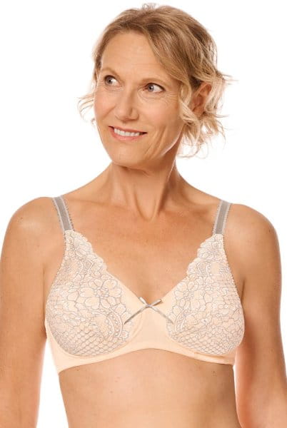 Amoena Prothesen-BH Alina SBP 44850 hell rose/grau - Vorderansicht