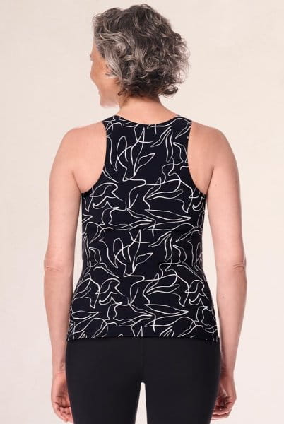 Amoena CuraLymph Prothesen-Tankini-Oberteil Lagos schwarz/weiß 71787 - Rückansicht