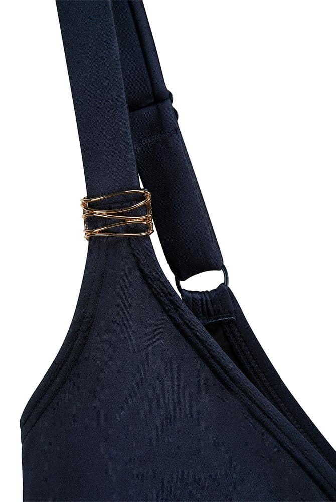 Amoena Prothesen-Badeanzug Lazio HB 71814 dunkelblau - Detailansicht Trägerspange außen