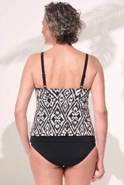 Amoena Prothesen-Tankini-Oberteil Salta BL 71781 schwarz-weiß - Rückansicht