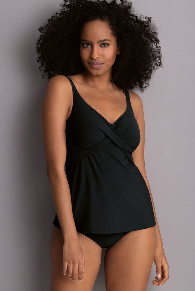 Rosa Faia Tankini-Top Maily in schwarz in der Vorderansicht