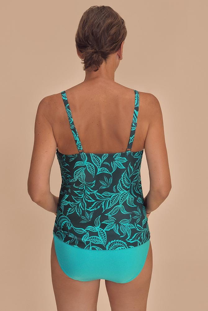 Amoena Prothesen-Tankini-Top Salerno TA 71799 tiefer smaragd/helljade - Rückansicht