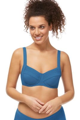 Amoena Prothesen-Bikini-Oberteil ZenGarden mit Bügel 71447 in Twilight blue in der Vorderansicht