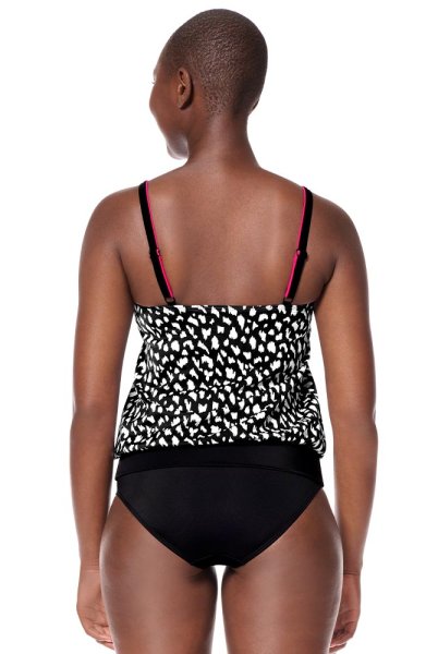 Amoena Prothesen-Tankini-Oberteil Manila 71658 schwarz/weiß - Rückansicht