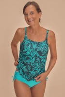 Amoena Prothesen-Tankini-Top Salerno TA 71799 tiefer smaragd/helljade - Vorderansicht
