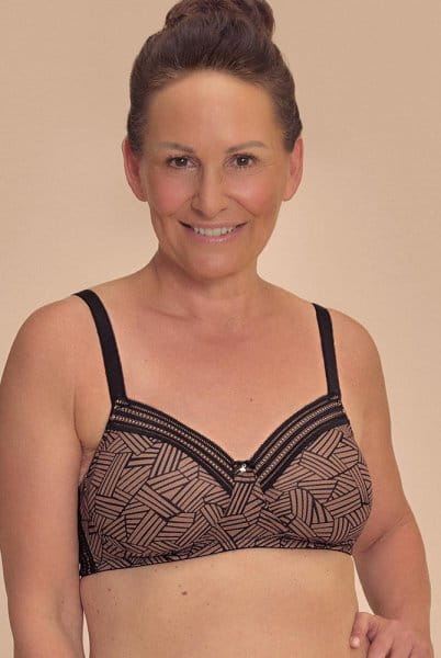 Amoena Prothesen-BH Brooke SBP 45127 schwarz/café - Vorderansicht