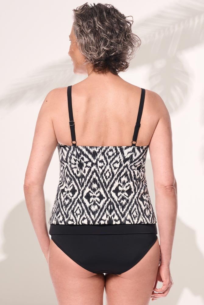 Amoena Prothesen-Tankini-Oberteil Salta BL 71781 schwarz-weiß - Rückansicht