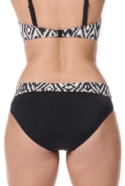 Amoena Bikinihose Salta 71783 schwarz-weiß - Rückansicht mit Umschlagbund