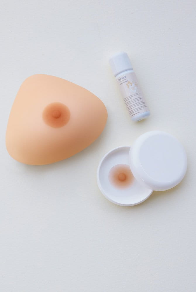 Amoena - Selbsthaftende Mamillen - 2 Stück, inkl. Soft Cleanser